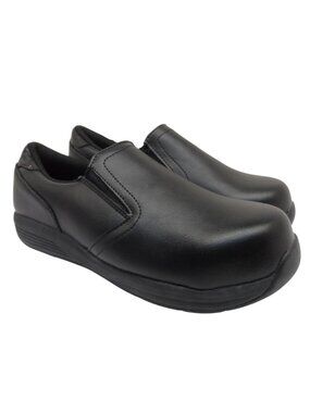Brazos Women's Low-Cut Slip-On Safety Toe Work Shoes 168003 Black Size 8B